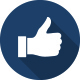 Round background thumbs up icon